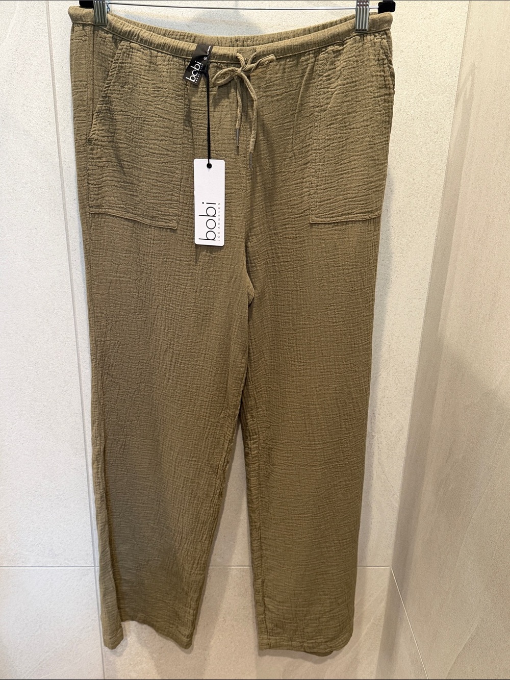 NWT bobi Olive Drawstring Relaxed Gauze Jogger Pants - Tall!